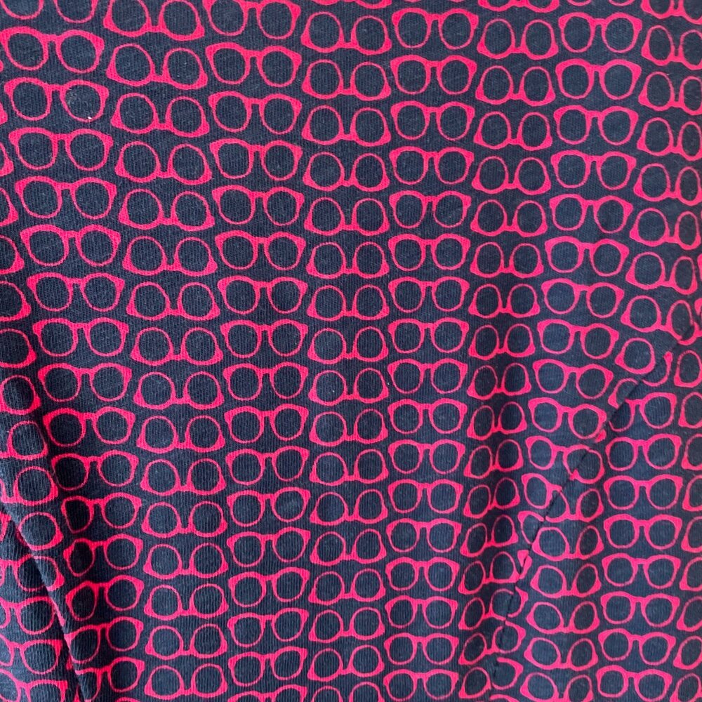 EUC Boden Phoebe Cotton Jersey Dress Navy Blue Pink Glasses Print Size 2 Regular - Picture 4 of 4